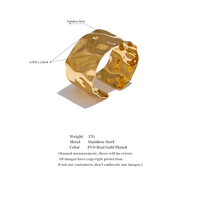 JINYOU 3583 Grand Bracelet Jonc Ouvert en Acier Inoxydable, Plaqué Or 18K PVD, Étanche, Bijou de Poignet Tendance