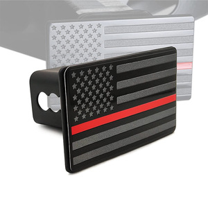 American <b>Flag</b> Metal Trailer Hitch Cover 3D Embossed Square Protective End Cap for Truck SUV - Product Image 3