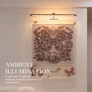 Applique murale LED rotative minimaliste en laiton pour galerie, cadre photo, salle de bain, coiffeuse, lampe de décoration intérieure - Product Image 1