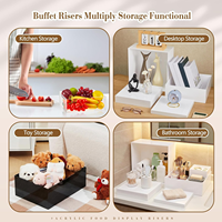 Ensemble de 7 supports de buffet carrés en acrylique (6 et 12 pouces) - Présentoir décoratif noir pour traiteur et tables de desserts