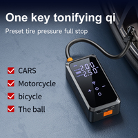 Kit d'outils d'urgence pour voiture à double écran 12V avec compresseur d'air et batterie externe Moniteur de pression des pneus Pompe