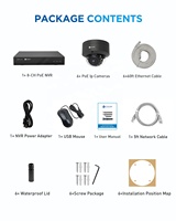 4COVR 8-Kanal CCTV-Kamerasystem 4K, 6X 8MP IK10 Kommerzielle Kabelgebundene PoE IP-Dome-Kamera IP67, 24/7 Heimüberwachung für Außenbereich