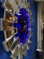 Grand miroir mural horloge LED pour la décoration intérieure miroir argenté éclairage led horloge silencieuse sans tic-tac décoration de salon
