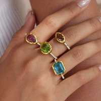Bague de fiançailles chic pour filles, plaquée or, tendance, alliance en acier inoxydable