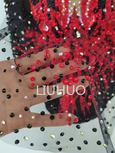 Liuhuo cô gái thể dục nhịp điệu leotards cô gái phụ nữ Màu đen và đỏ Spandex dancewear cạnh tranh unitards - Product Image 6