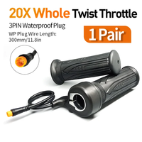 Accélérateur à Poignée WUXING 20X Full Twist pour Vélo Électrique et Scooter Électrique, Connecteur SM 3 Broches 12V-72V