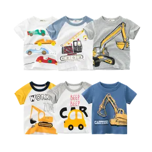 sweatshirt excavator Suppliers-Kaus Anak Laki-laki Bayi Lengan Panjang, Atasan Kaos Katun Polos Musim Gugur 2 3 4 5 6 7 8 Tahun Anak Laki-laki Perempuan