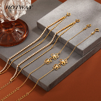 Gelang Bunga Zirkon Wanita Lapis Emas 18K Setting Khusus Berkilau untuk Pesta