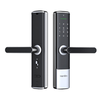 Cerradura Inteligente para el Hogar Tenon, Manija de Puerta Inteligente Tuya, Lector Biométrico de Huellas Dactilares, Lector de Tarjetas RFID, Llave Electrónica de Aluminio, Digital sin Llave