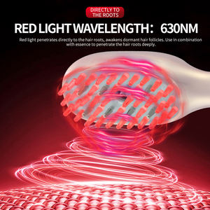 Peine masajeador de cuero cabelludo KKS con peine de crecimiento de cabello de terapia de luz LED roja y azul en colores rojo y azul - Product Image 4