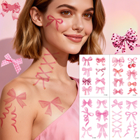 Rouge à lèvres rose imperméable, marque la Saint-Valentin, sexy et sensuel, tatouages temporaires pour femmes, hommes, corps, bras, jambes, visage