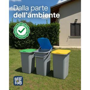 Contenedor de Reciclaje Plus de 24 Litros con Tapa Verde, Contenedor de Plástico para Desechos para Cocina y Oficina - Product Image 2