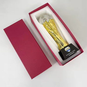 Trofeo de Fútbol de Cristal Premium al por Mayor con Símbolo de Espiga Dorada de Resina, Premios Deportivos Grabados Personalizados con Caja de Regalo MH-LJ0256 - Product Image 6