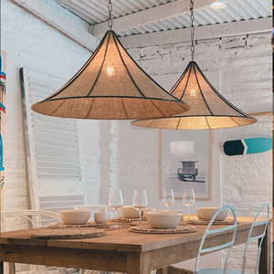 Lampe suspendue en tissu de style japonais, 40cm, 50cm, 60cm, 80cm, E27, ronde, pour restaurant, salon de thé, décor Zen - Product Image 1