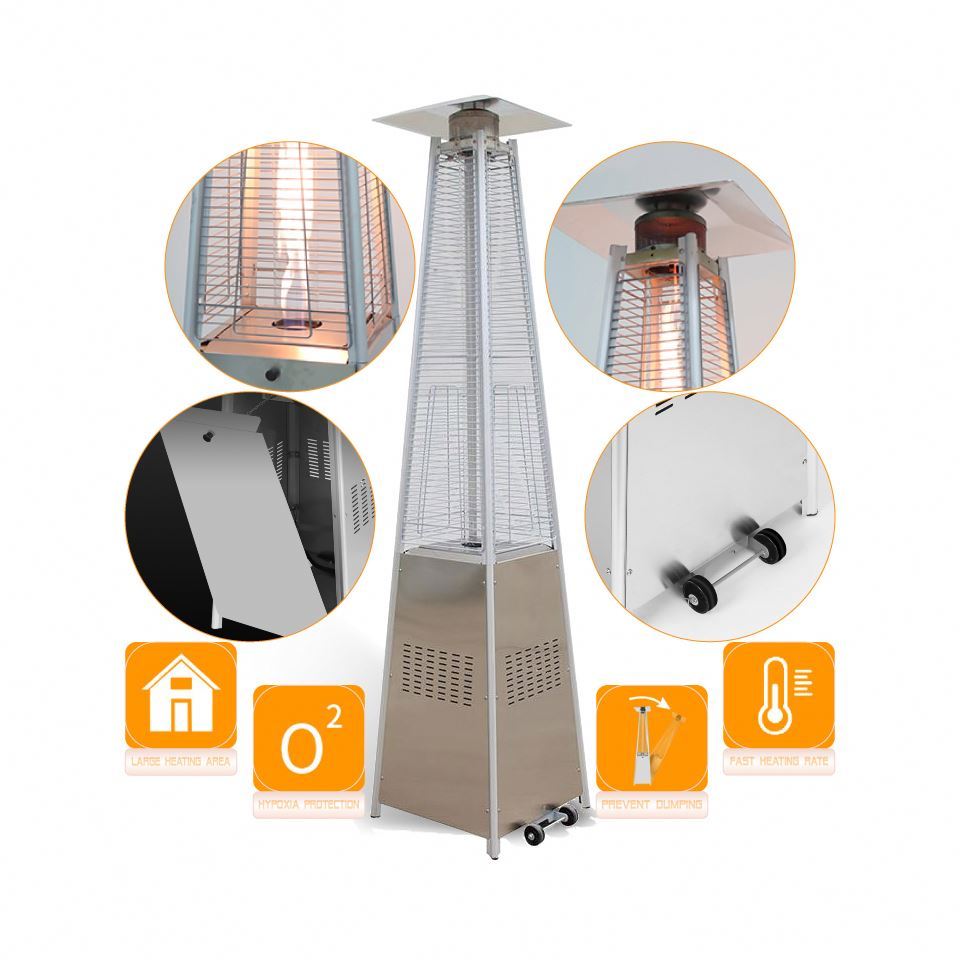 Outdoor Patio Garden Stainless Steel Gas Heater Industrial Pyramid Electric Patio Heater