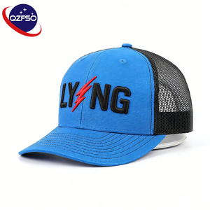 QZFSO Wholesale Custom High Quality Printing logo Summer 6 Panels Camo Baseball Cap Embroidery Mesh Hip Hop Trucker Hats for Men - Product Image 1