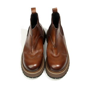 Bottes Chelsea pour hommes, chaussures montantes à semelle épaisse, talon moyen, style britannique, bottes à enfiler, couleur marron, taille adulte - Product Image 2
