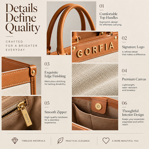 Sac fourre-tout en toile personnalisé avec design gratuit pour femmes, grande capacité, sac à main à bandoulière avec garniture en cuir PU, personnalisation du logo - Product Image 4