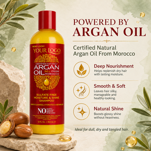 Bulk Supply Moroccan Argan Oil <b>Shampoo</b> <b>Moisture</b> and Shine Daily Cleanser for Dry Damaged Textured Hair Care - Product Image 5