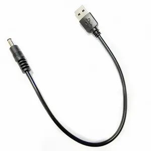 Adaptador USB a CC, cargador, cable de alimentación, convertidor de aumento con salida de 5V a 12V CC, cable recto de PVC aislado