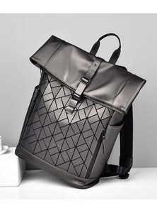 Minimalist Softback Backpack 20-37L Waterproof PU Unisex Daily Use Zipper Closure <b>Computer</b> Interlayer - Product Image 4