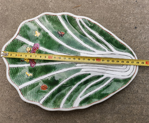 ถ้วยเซรามิกสำหรับตั้งแคมป์พิมพ์ลายรูปใบไม้สไตล์วินเทจถาดเสิร์ฟขนาดใหญ่จานใส่ของขบเคี้ยวผลไม้ใส่เครื่องปรุง - Product Image 5