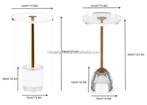 โต๊ะ<span class=keywords><strong>กาแฟ</strong></span>อะคริลิคขนาดเล็กโต๊ะข้างกลมโปร่งใสปรับแต่งได้สำหรับงานแต่งงาน - Product Image 6