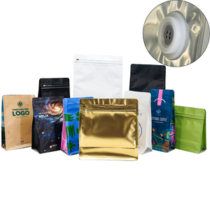 Bolsas de Café Personalizadas de Aluminio Negro Mate con Válvula, 100g 250g 500g 1kg 12oz, Bolsas Planas de Plástico con Fondo Plano - Product Image 5