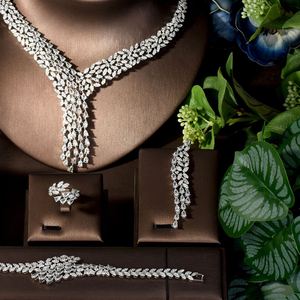 Elegante conjunto de joyería Grunge, collar de borlas de retazos, pendientes retorcidos, Zirconia cúbica, accesorios para fiesta de boda nupcial, - Product Image 3