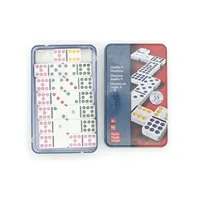 Homtak-Juego de bloques de dominó de melamina, juego de bloques de dominó de doble capa, personalizado, profesional, con giro dorado, caja de color, 55 piezas