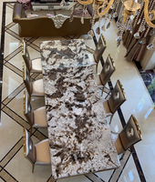 Ensemble de salle à manger contemporain en marbre pour 6-8 personnes, idéal pour la maison, la salle à manger, l'appartement, l'hôtel, les mariages et les banquets.