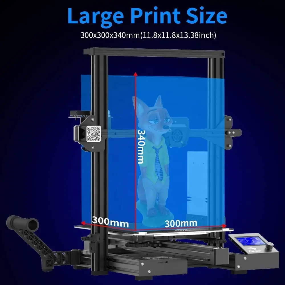 Ender 3 Max 3D Printer 300 x300 x340mm, Metal FDM 3D Printer with Larger Glass Bed for Hobbyists Homeuser impresora 3d
