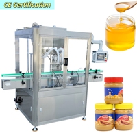 Machines de remplissage automatiques à double tête de piston et rotor, 40 BPM, pour sauces, beurre de cacahuète, pâtes, confitures, miel, ketchup en pots