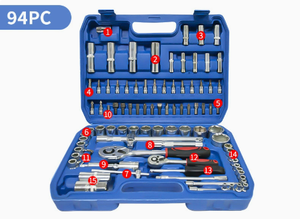 Juego de herramientas de 108 piezas con llave de trinquete, juego de herramientas de emergencia de 94 piezas, caja de herramientas para reparación de automóviles - Product Image 5