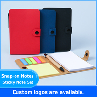 Bloc-notes en papier kraft écologique de style bouton avec bande détachable et stylo