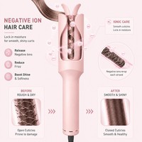 Torlin Alat Pengeriting Rambut Otomatis Marcel Curling Irons Ion Negatif 220C 10 Menit Mati Otomatis 2 Tombol Kontrol Arah Motor