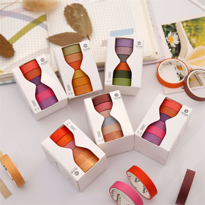 Прямая продажа по цене производителя, 3 м самодельные декоративные клеи с логотипом на заказ, многоцветная крафт-бумага, Васи упаковочная лента из Китая