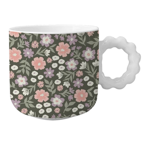Tazas de Té y Café Ecológicas y Duraderas Hechas en China, Diseño Único de Taza de Cerámica Roja con Flores y Estilo Elegante - Product Image 4