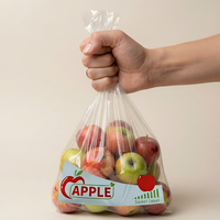 Bolsas Planas de LDPE Personalizadas para Frutas con Orificios de Ventilación, Transpirables, de Grado Alimenticio, con Opción de Logotipo de Marca Impreso para Uso en el Mercado