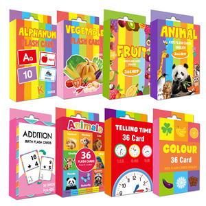 Ensemble de cartes d'apprentissage numériques certifiées FSC, nouvelles cartes d'impression numérique pour enfants, questions et réponses sur les animaux, les légumes et l'alphabet, aides pédagogiques pour l'apprentissage en anglais. - Product Image 1