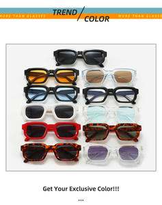 Été Nouvelle Arrivée Designer Hommes Lunettes de Soleil Rétro Blanc Cadre Carré <span class=keywords><strong>Logo</strong></span> Personnalisé Parasol en Plastique Lunettes de Soleil Vente en Gros Usine - Product Image 3