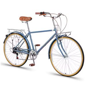 Vente flash Vélo <span class=keywords><strong>adulte</strong></span> 7 vitesses 24/26 pouces en acier à haute teneur en carbone Vélo urbain vintage pour femmes Vélo de ville Capacité de charge de 150 kg - Product Image 3