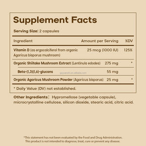 Özel Marka Organik Vitamin D2 Vegan Mantar Ekstresi Kapsülleri Kemikleri ve Bağışıklığı Destekler Vitamin D2 Kapsülleri - Product Image 4