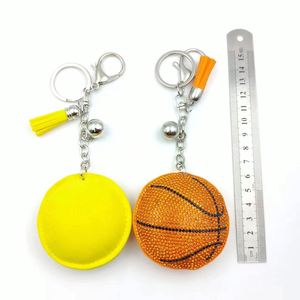 <b>Custom</b> Sports <b>Keychain</b> Supplier - OEM Diamond Baseball/Volleyball Keyring for Team Merchandise Promotional Tassel Charm - Product Image 6