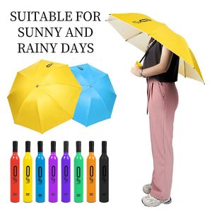 Parapluie publicitaire surdimensionné en forme de bouteille de vin, personnalisé avec impression de logo, vente en gros d'usine - Product Image 3