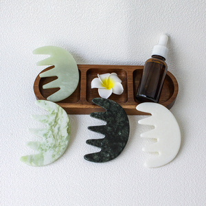 100% Natural <strong>Stone</strong> Head Massage Tool Wholesale Scraping <strong>Gusha</strong> Comb Xiuyan Jade Scalp Massage Gua Sha Comb - Product Image 4