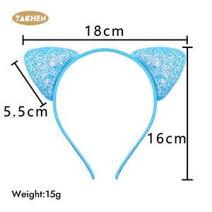 YACHEN Accessoires de cheveux mignons, serre-têtes à oreilles de <span class=keywords><strong>chat</strong></span> scintillantes pour filles et femmes, pour fêtes d'anniversaire, usage quotidien et cadeaux de fête - Product Image 2