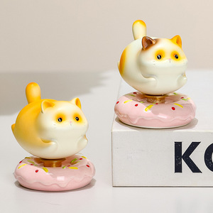 Décoration de bureau chaton mignon en résine, chaton dessin animé rotatif, cadeau pour la décoration de bureau - Product Image 2