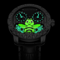 Reloj Mecánico para Hombre Lucky Harvey BEE, Caja de Acero Inoxidable 316L, Espejo de Zafiro, Correa de Cuero Importado, Resistente al Agua 5 Bar, ZLS103
