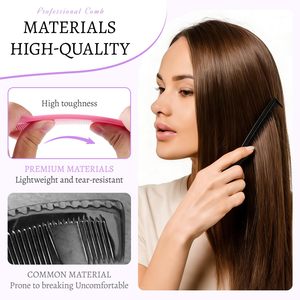 Peine <span class=keywords><strong>de</strong></span> peluquería profesional superventas con logo personalizado, herramienta <span class=keywords><strong>de</strong></span> estilismo para el hogar y salón, con mango <span class=keywords><strong>de</strong></span> plástico y cepillo <span class=keywords><strong>de</strong></span> limpieza <span class=keywords><strong>de</strong></span> punta fina - Product Image 3
